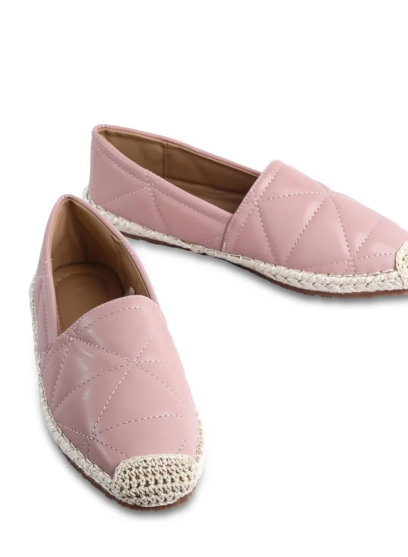 AMICA Alberta Quilted Leather Women's Slip On Casual Shoe Espadrilles