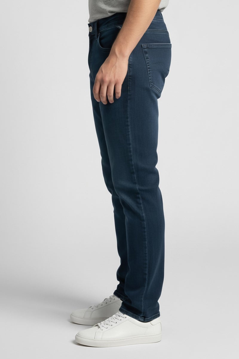 Replay Men Slim Fit Solid Stretchable Denim Jeans, Dark Blue - Image 3