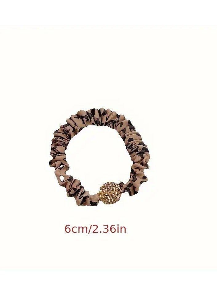 Goolsky 4pcs/set Sparkling Rhinestone Decorative Hair Ties Pleated Intestine Hair Loops Elastic Hair Ties For Women And daily uses Daily Wear - Image 3