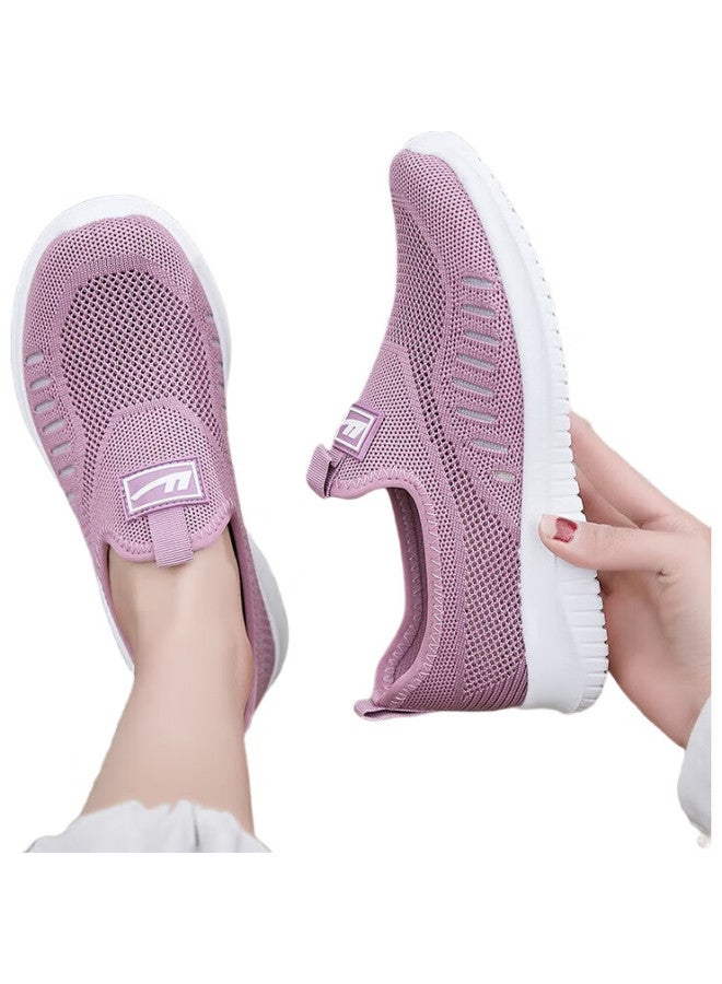 Warrior Official Mom Shoes, Summer Women'S Slip-On Shoes, Elderly Shoes, Soft-Soled Walking Shoes, Sports Casual Shoes, Purple, Size 36 - Image 1