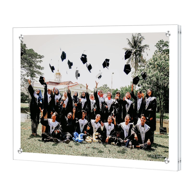 جويوفيب Juoifip 8.5x11 إطار صورة أكريليك لا يوجد حفر مثبتة على جدار الصور بدون إطار لاصقة ، شهادة مغناطيسية واضحة الإطارات دبلوم هدية التخرج - Image 1