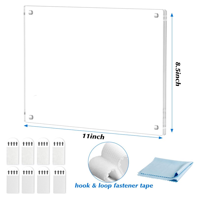جويوفيب Juoifip 8.5x11 إطار صورة أكريليك لا يوجد حفر مثبتة على جدار الصور بدون إطار لاصقة ، شهادة مغناطيسية واضحة الإطارات دبلوم هدية التخرج - Image 3