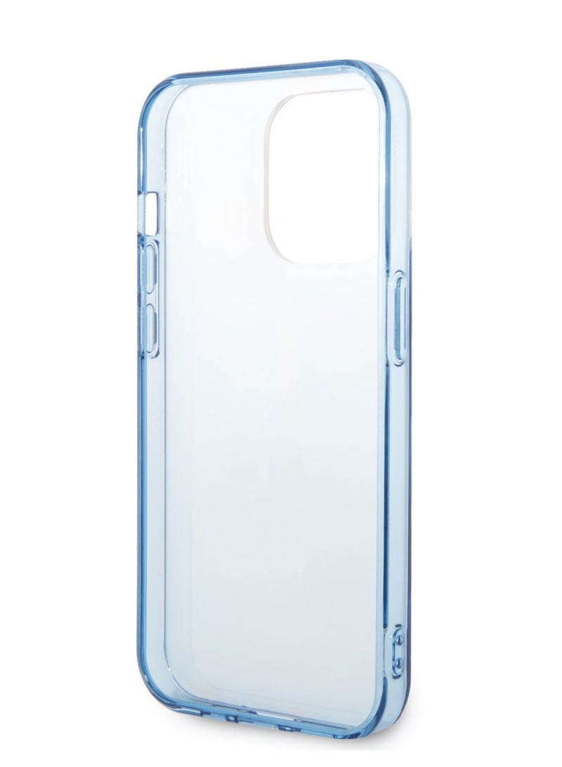 يو اس بولو غطاء بي سي / تي بي يو مع نقش رش وشعار حصان لآيفون 14 برو ماكس - أزرق - Image 5