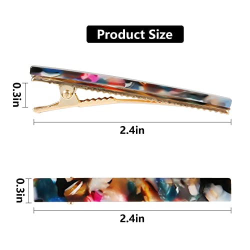 Cobahom 12 Pack Thick Hair Duckbill Metal Duck Teeth Hair Clips for Women - Chic Tortoise Shell Hair Pins in Red, White, Blue, and Pink (2.36 Inch) - Image 3
