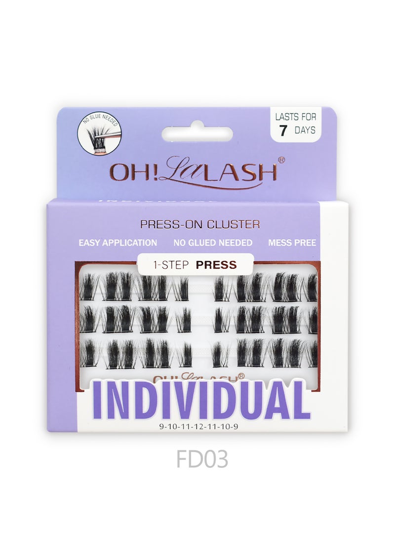 أوه! لالاش 30 قطعة من مجموعات الرموش، وصلات رموش ذاتية اللصق مسبقة اللصق DIY فردية للسيدات - Image 1