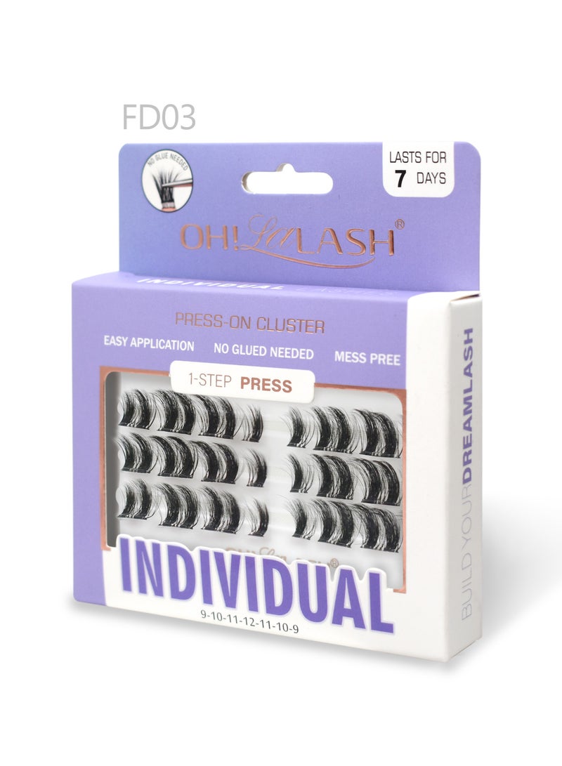 أوه! لالاش 30 قطعة من مجموعات الرموش، وصلات رموش ذاتية اللصق مسبقة اللصق DIY فردية للسيدات - Image 2