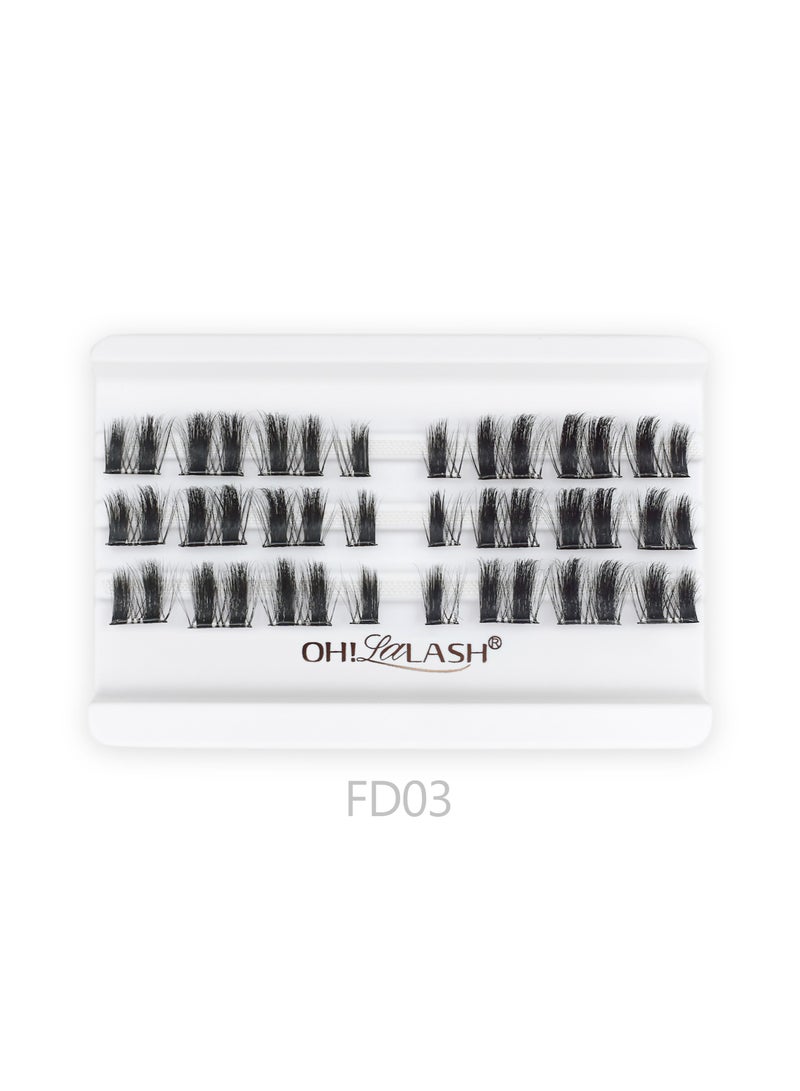 أوه! لالاش 30 قطعة من مجموعات الرموش، وصلات رموش ذاتية اللصق مسبقة اللصق DIY فردية للسيدات - Image 3