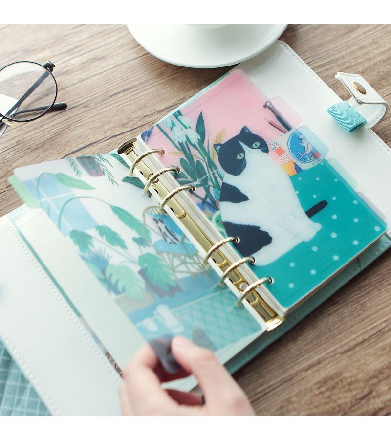 A5 Plant Themed Frosted Divider Sheets 5 Per Pack For Binder Office Supplies - Image 1