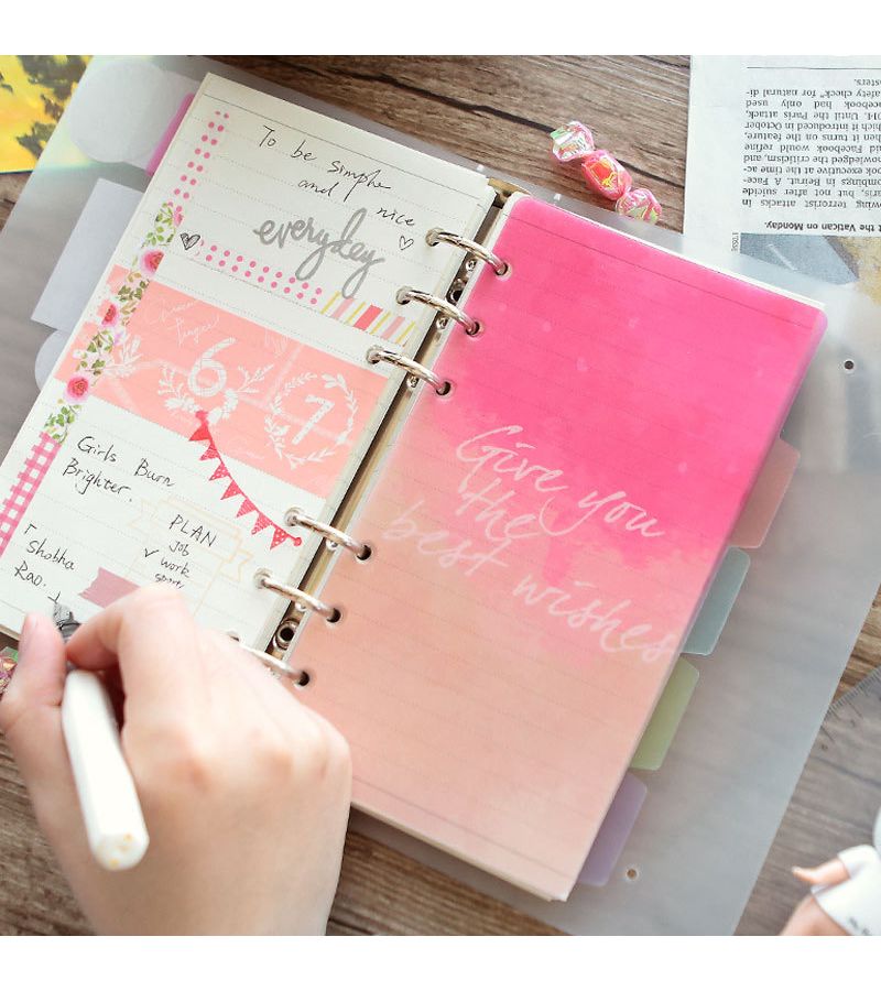 A5 Plant Themed Frosted Divider Sheets 5 Per Pack For Binder Office Supplies - Image 5