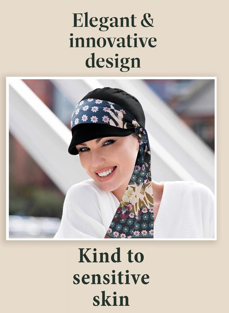 Rung Katia Plus Black Blush Fiori with UPF 50+ Sun Protection Hat for Women - Image 2