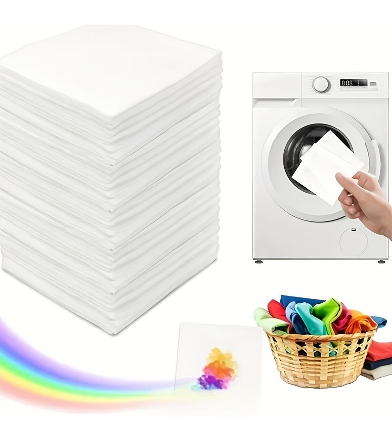 Color Protecting Washer Tablets 30 Pieces Prevents Color Transfer Absorbs Dye Ideal for Delicate Fabrics - Image 3