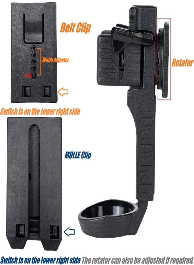 TACNEX Quick Release Flashlight Holder w/MOLLE Vest Clip Tactical Torch Holster Carrier Rotatable Light Carry Case Stand fit 1"-1.25" Diameter Flashlight for Police Leo Security Military Patrol - Image 4