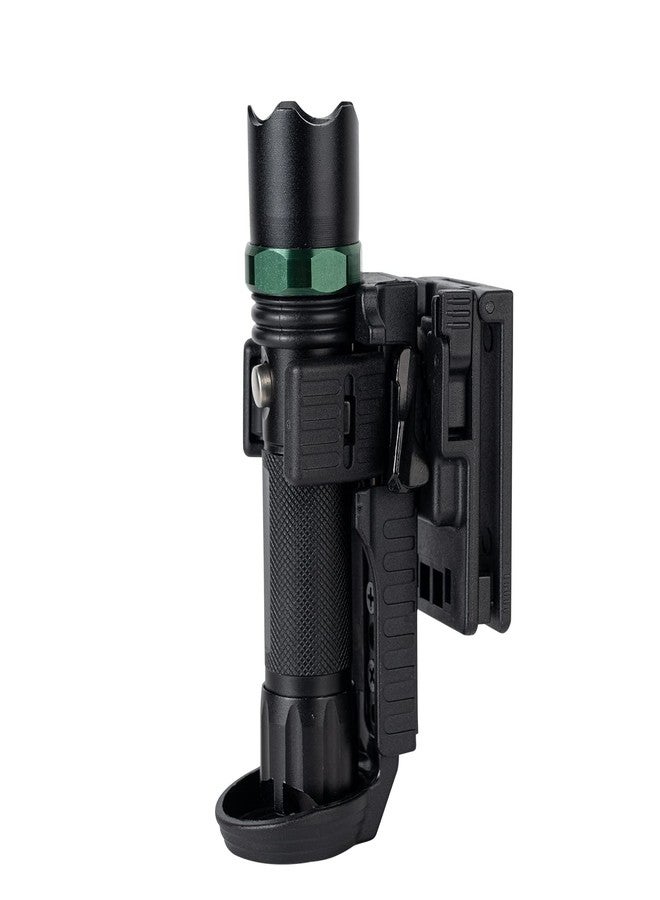 TACNEX Quick Release Flashlight Holder w/MOLLE Vest Clip Tactical Torch Holster Carrier Rotatable Light Carry Case Stand fit 1"-1.25" Diameter Flashlight for Police Leo Security Military Patrol - Image 1