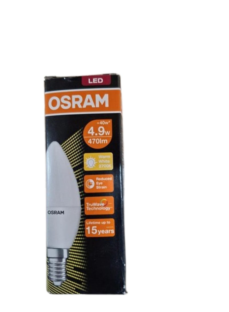 Osram LED Value E14 Classic B40 4.7W 2700K Warm White Frosted Non-Dimmable Energy-Saving LED Bulb - Image 4