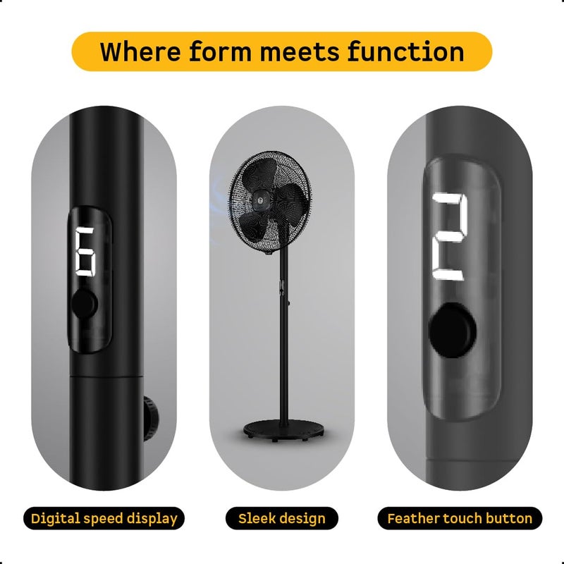 atomberg Renesa 400mm Table Pedestal 2 in 1 Swing Fan | High Speed BLDC Motor with Remote Control (Black) - Image 2