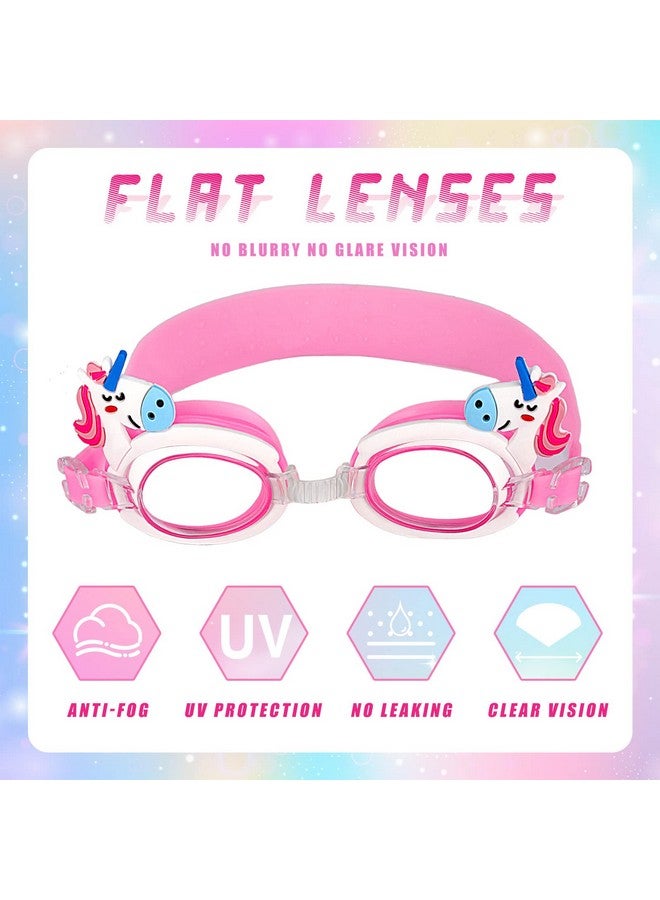 Foaincore 2 Pairs Kids Toddler Swim Goggles Anti Fog Uv Swimming Goggles With Ear Plugs For Girls Boys Age 3 9 (Shark Unicorn) - Image 4