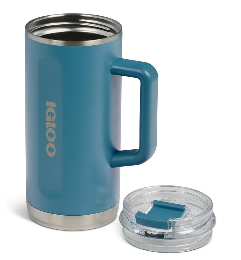 Igloo, 36 oz Tumbler with Handle, Reusable Travel Mug, Stainless Steel Insulated Hydration Cup for Hot & Cold Beverages, Modern Blue - Image 2