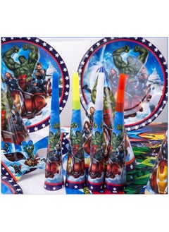 Remy Belle 180 pcs Birthday Party Decoration Avengers Theme boy Set Disposable Tableware Party Supplies Kids Favor Baby shower props tableware kit with plates forks knifes 16 items  - Image 2