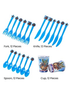 Remy Belle 180 pcs Birthday Party Decoration Avengers Theme boy Set Disposable Tableware Party Supplies Kids Favor Baby shower props tableware kit with plates forks knifes 16 items  - Image 4