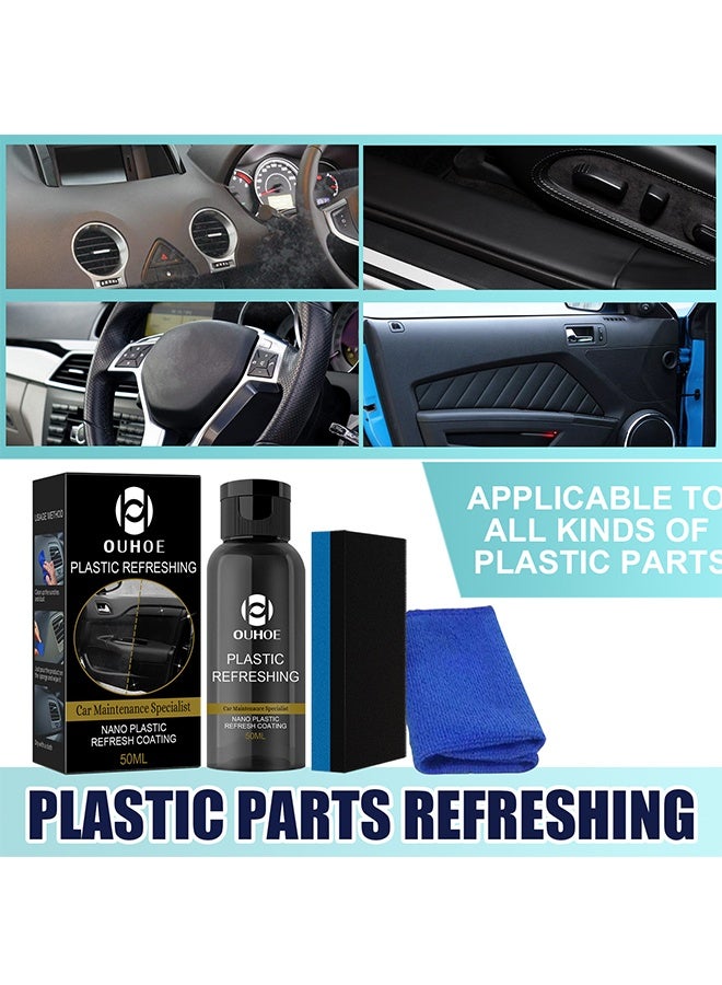 OUHOE Car Plastic Parts Refurbish Agent, Multipurpose Plastic Revitalizing Coating Agent, Durable Automotive Interior Cleaning Agent, Auto Polish And Repair Coating Renovator For Car Detailing 50ML - Image 4