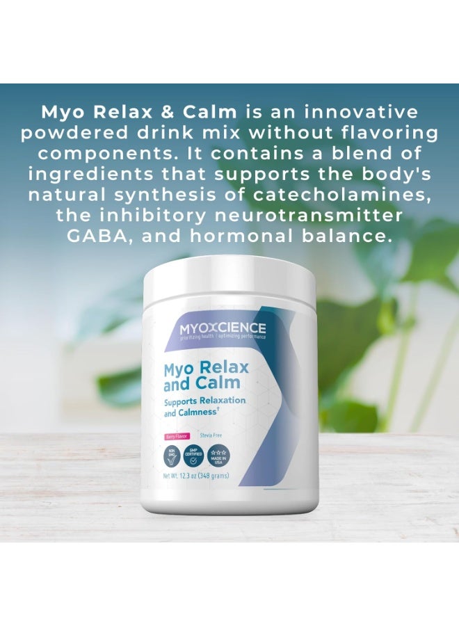 MYOXCIENCE Myo Relax & Calm | Myo-Inositol, L-Theanine, Taurine, Magnesium & GABA | Supports Sleep, Neurotransmitter & Hormone Support (Berry Flavor) (60 Servings) - Image 4