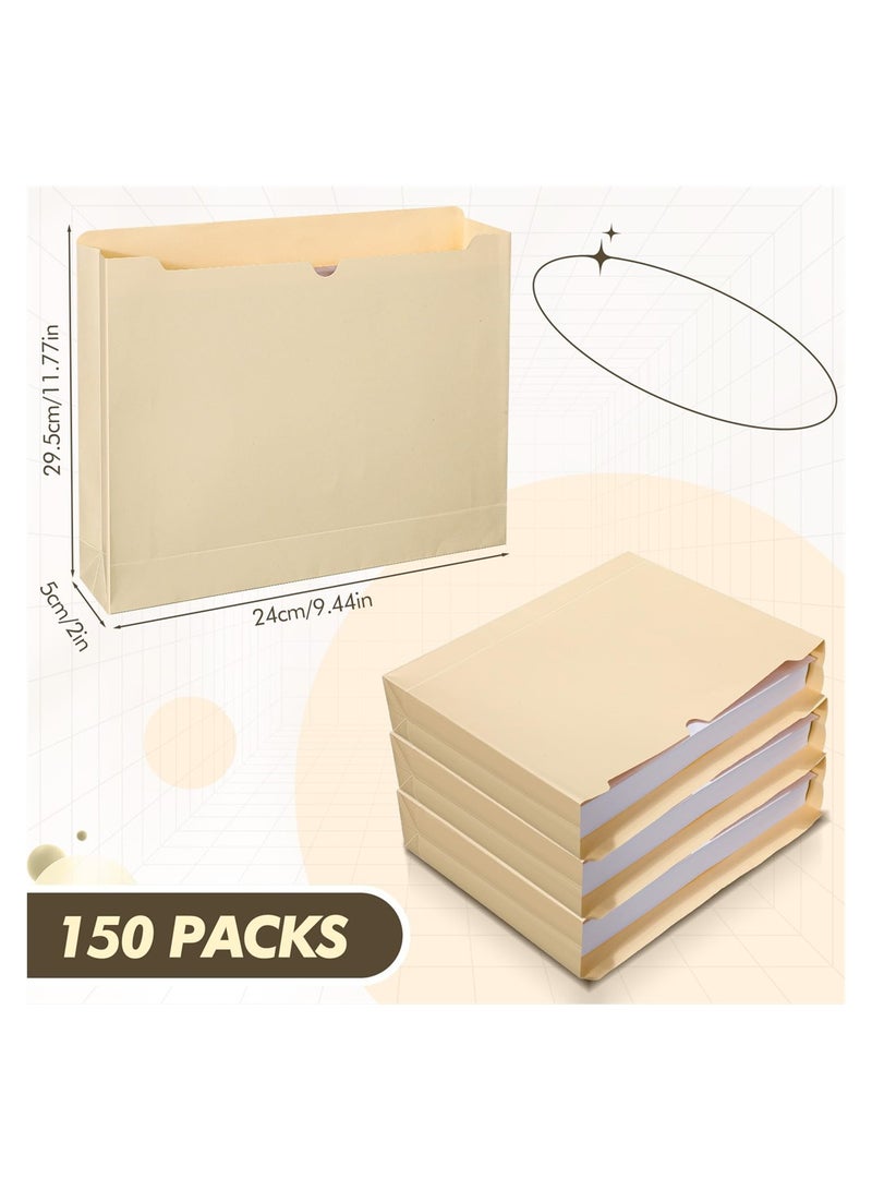KASTWAVE 20 Pcs 2 Inch Manila File Jackets Bulk, Reinforced Straight Cut Tab, Heavy Duty Expansion File Pocket Folders, Letter Size - Image 2