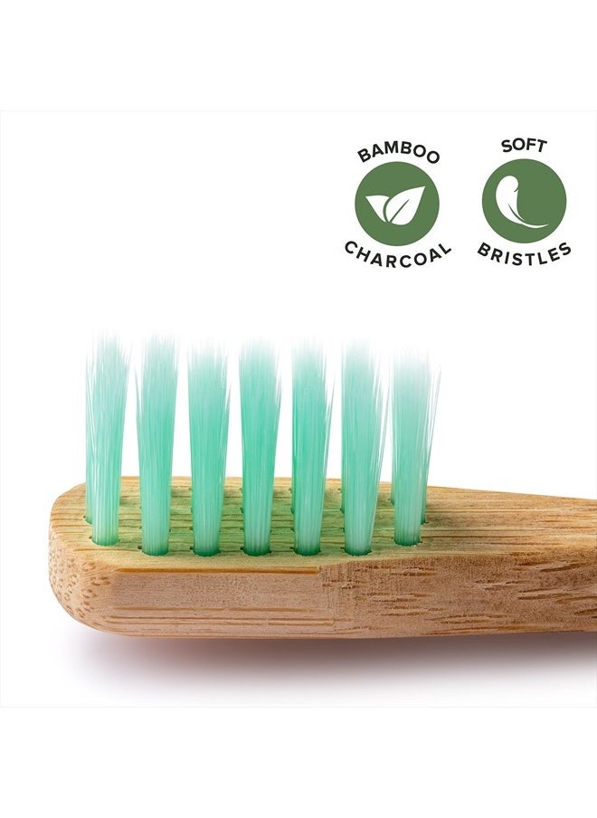 GREENZLA Kids Bamboo Toothbrushes (6 Pack) BPA Free Soft Bristles Eco-Friendly, Natural Toothbrush Set Biodegradable & Compostable Charcoal Wooden  - Image 5