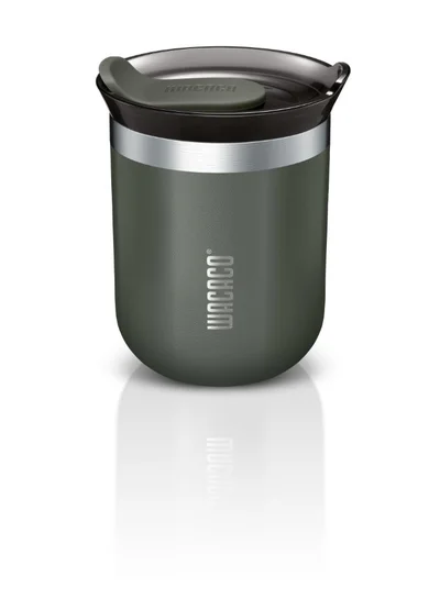WACACO Octaroma CLASSICO Vacuum Insulated Mug (180ml) - Double Wall Stainless Steel Coffee Travel Tumbler w/ Leakproof Drinking Lid, Reusable, Washable, BPA-Free, Hot & Cold - Grey