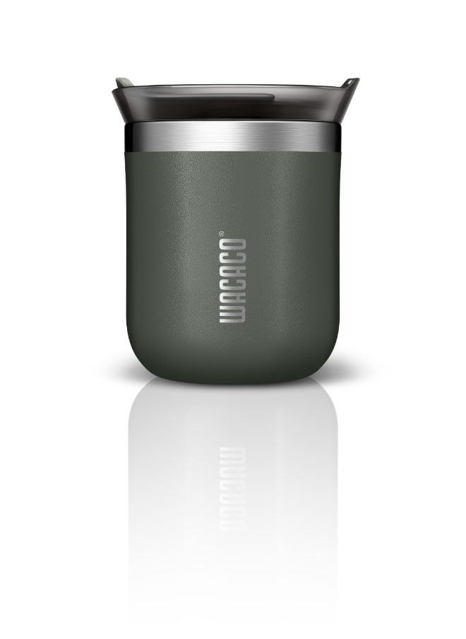 WACACO Octaroma CLASSICO Vacuum Insulated Mug (180ml) - Double Wall Stainless Steel Coffee Travel Tumbler w/ Leakproof Drinking Lid, Reusable, Washable, BPA-Free, Hot & Cold - Grey  - Image 2