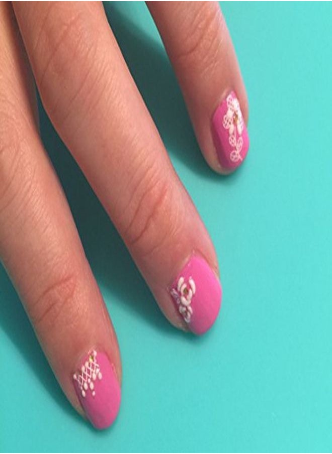 allydrew - Fingernail Stickers Nail Art Nail Stickers Selfadhesive Nail Stickers 3D Nail Decals Bows Hearts & Flowers (3 Designs/6 Sheets) - Image 1