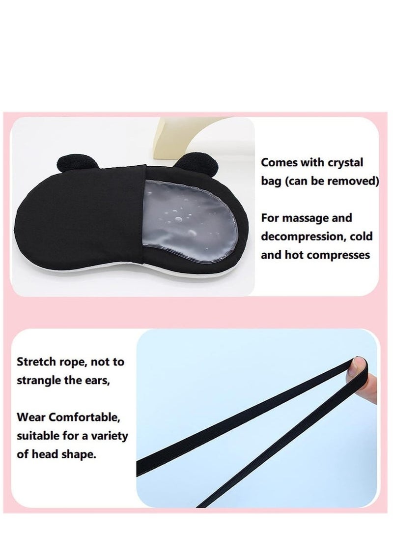 2Pcs Cute Sleeping Eye Masks Plush Cartoon Soft Fluffy Eyeshade Shade Cover Eyepatch for Kids Adult Night Nap Travel Deep Sleeping - Image 4