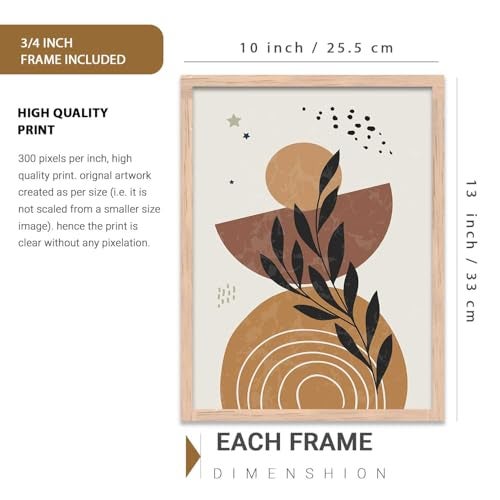 kotart Wood Painting For Wall Decoration - Modern Art Wall Decor Framed Painting For Living Room Bedroom-Framed Wall Posters/Paintings With Frame Set of 3 (Art 1, 10x13 inch) - Image 2
