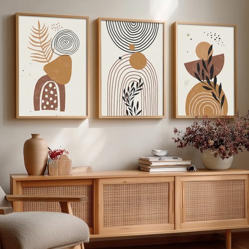 kotart Wood Painting For Wall Decoration - Modern Art Wall Decor Framed Painting For Living Room Bedroom-Framed Wall Posters/Paintings With Frame Set of 3 (Art 1, 10x13 inch) - Image 3