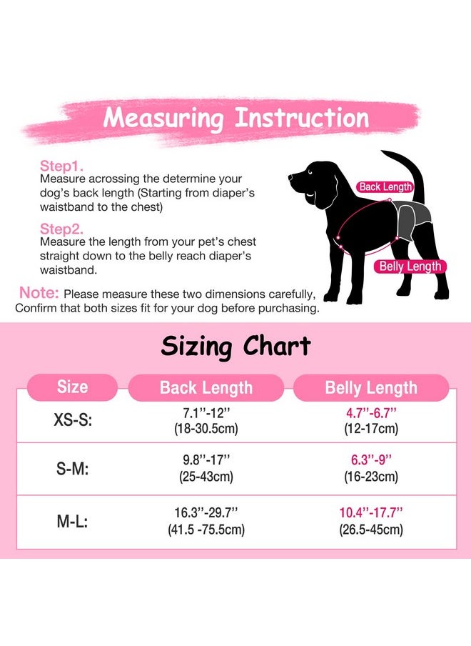 Pet Soft - Pet Soft Dog Suspenders 2 Pieces Female Dog Diaper Suspenders for Dogs Diaper Keeper Suspender for Dog Skirt, Dog Dress (Black & Pink, M/L) - Image 1