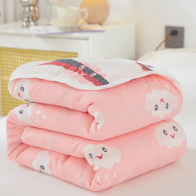 Cotton Six-Layer Yarn Towel Quilt Class A Cotton Summer Thin Children'S Baby Blanket 6-Layer Gauze Summer Cool Quilt - Image 1