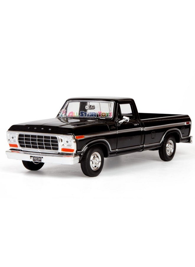 موتورماكس شاحنة فورد F-150 بيك أب كلاسيكية موديل 1979 من موتورماكس، شاحنة بيك أب F150 بمقياس 1:24، سيارة مصبوبة قابلة للتحصيل، لون أسود، 79346، حصريًا من All Star Toys  - Image 2