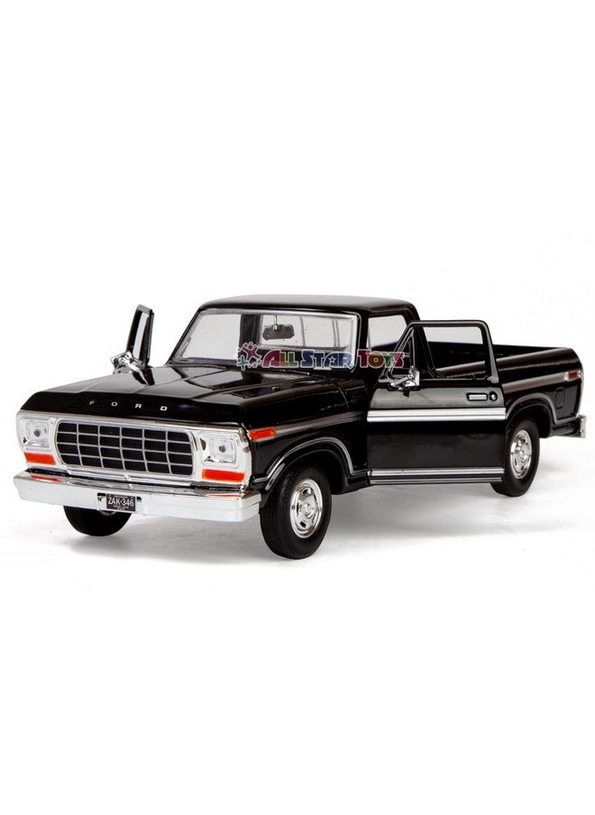 موتورماكس شاحنة فورد F-150 بيك أب كلاسيكية موديل 1979 من موتورماكس، شاحنة بيك أب F150 بمقياس 1:24، سيارة مصبوبة قابلة للتحصيل، لون أسود، 79346، حصريًا من All Star Toys  - Image 3