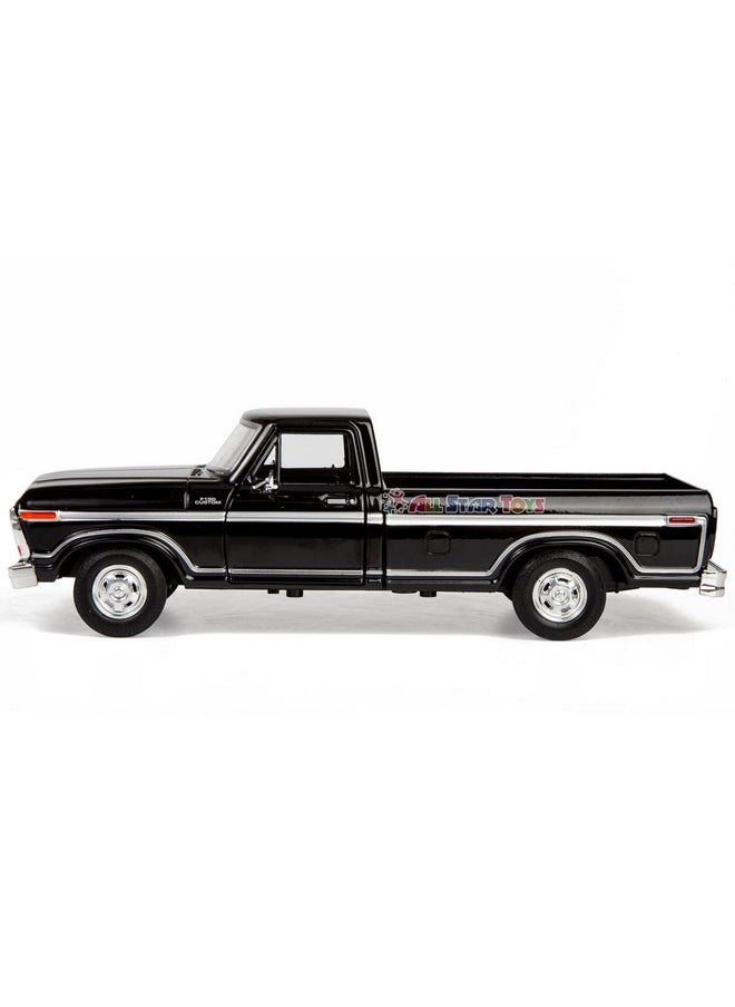 موتورماكس شاحنة فورد F-150 بيك أب كلاسيكية موديل 1979 من موتورماكس، شاحنة بيك أب F150 بمقياس 1:24، سيارة مصبوبة قابلة للتحصيل، لون أسود، 79346، حصريًا من All Star Toys  - Image 4