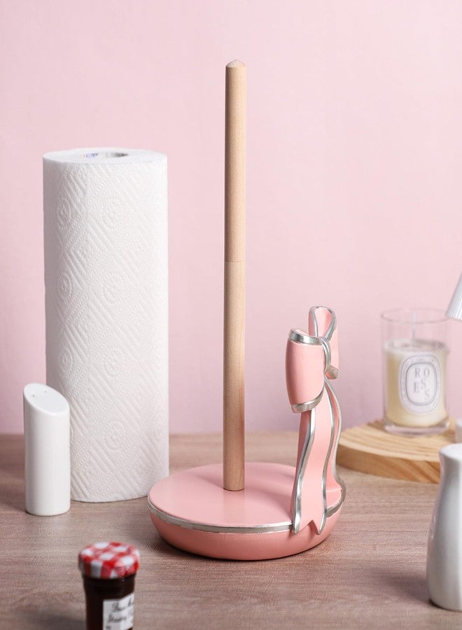 Sizikato Kitchen Countertop Pink Resin Bow Paper Towel Holder - Image 4