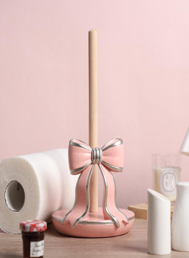 Sizikato Kitchen Countertop Pink Resin Bow Paper Towel Holder - Image 5