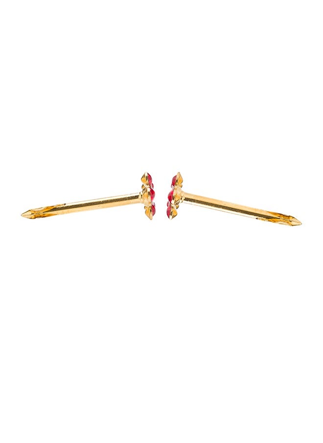 Studex Daisy Ruby/Crystal 24K Pure Gold Plated Piercing Ear Stud For Baby  - Image 4