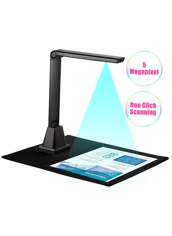 Generic - G500TS-R High Speed Document Camera Scanner 5 Megapixel Capture Size A4 Portable Scanner Support Multi-Language OCR Function File Barcode Scanning Video Recorder LED Light - Image 1