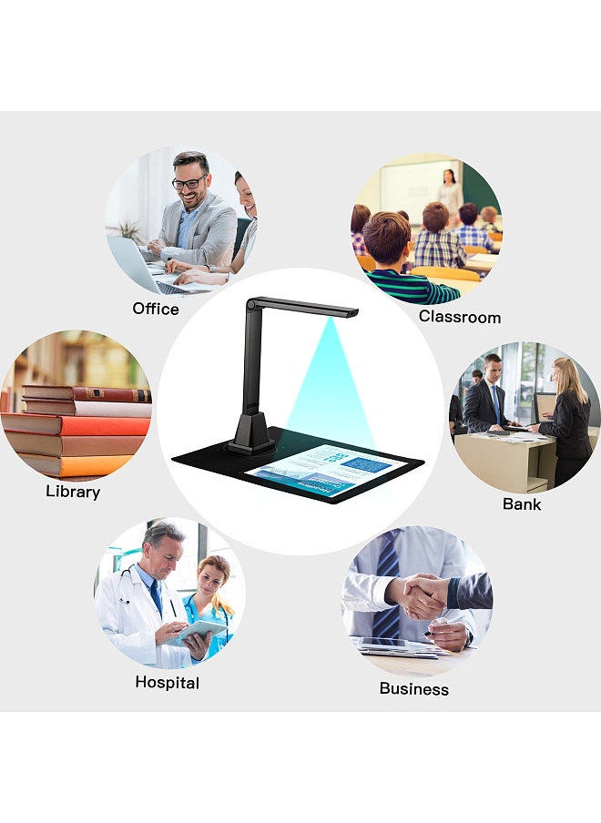 Generic - G500TS-R High Speed Document Camera Scanner 5 Megapixel Capture Size A4 Portable Scanner Support Multi-Language OCR Function File Barcode Scanning Video Recorder LED Light - Image 1