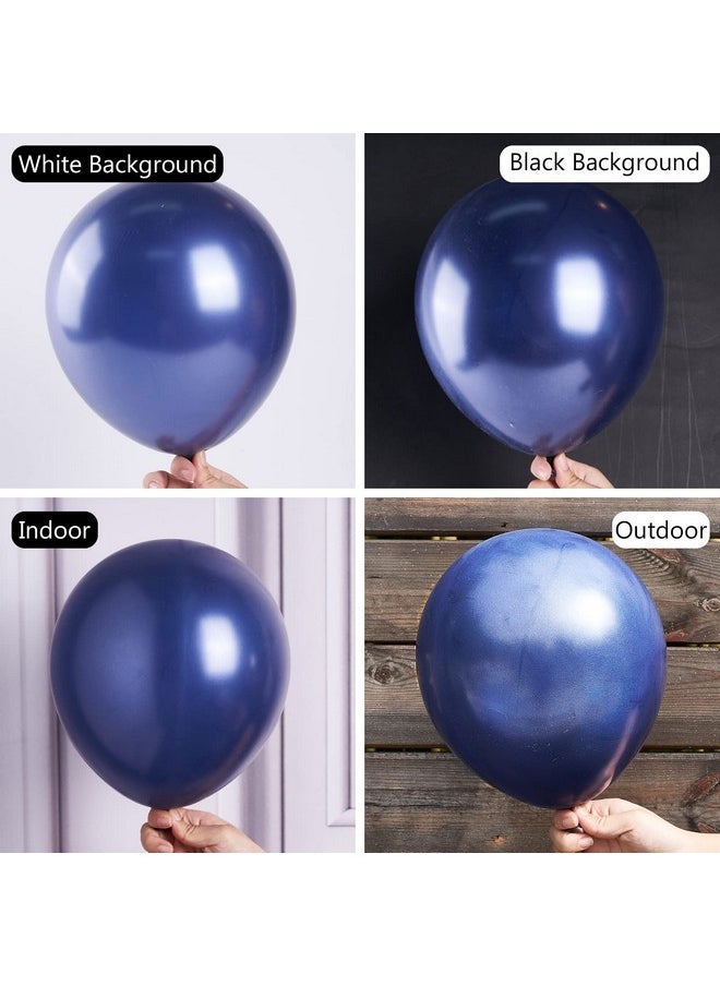 PartyWoo PartyWoo Navy Blue Balloons 100 pcs Different Sizes Pack of 18 12 10 5 Inch Pearl Dark Blue Balloon Arch Kit Garland for Graduation Wedding Baby Shower Birthday Party Decorations Blue-Z90  - Image 3