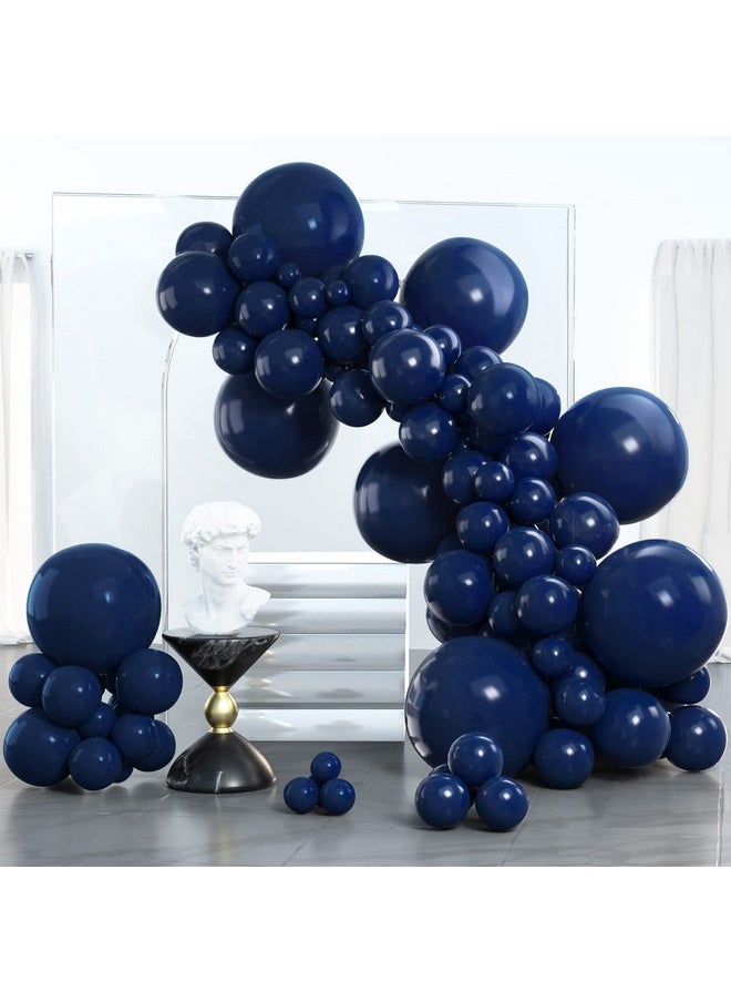 PartyWoo PartyWoo Navy Blue Balloons 100 pcs Different Sizes Pack of 18 12 10 5 Inch Pearl Dark Blue Balloon Arch Kit Garland for Graduation Wedding Baby Shower Birthday Party Decorations Blue-Z90  - Image 1