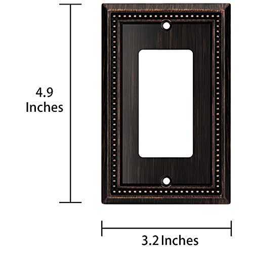 Henne Bery Sunken Pearls Heavy Duty Decorative Wall Plate Switch Plate Outlet Cover (Single Decorator, 3 Pack, Aged Bronze) - Image 3