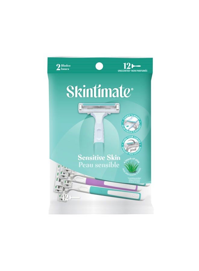 Skintimate Twin Blade Women's Disposable Razors, 12 ct (Pack of 2) - Image 1