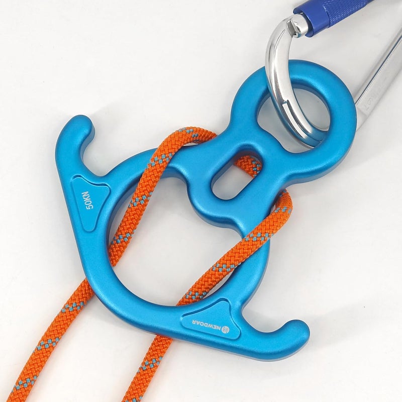 Newdoar 50KN 11000 LBF Rescue Figure,8 Descender Large Bent-Ear Belaying and Rappelling Gear Belay Device for Rock Climbing, Aerial Dance,Ziplining and Peak Rescue 7075 Aluminum Alloy - Image 5