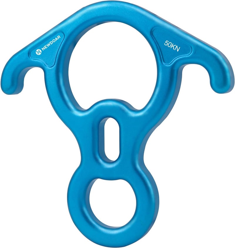 Newdoar 50KN 11000 LBF Rescue Figure,8 Descender Large Bent-Ear Belaying and Rappelling Gear Belay Device for Rock Climbing, Aerial Dance,Ziplining and Peak Rescue 7075 Aluminum Alloy - Image 1