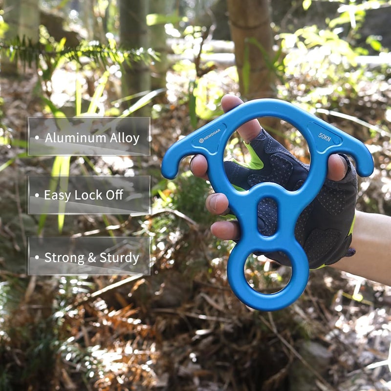 Newdoar 50KN 11000 LBF Rescue Figure,8 Descender Large Bent-Ear Belaying and Rappelling Gear Belay Device for Rock Climbing, Aerial Dance,Ziplining and Peak Rescue 7075 Aluminum Alloy - Image 4